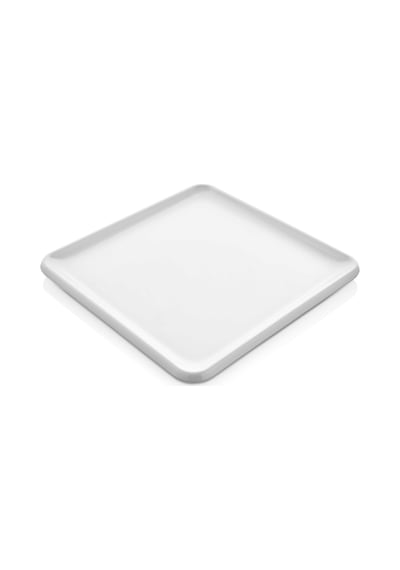 12 Adet Kare Melamin Tatlı Servis Sunum Tabağı Makinede Yıkanabilir Dayanıklı Mimoza 22 Cm Beyaz