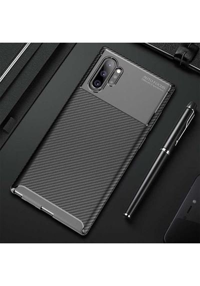 Samsung Uyumlu Galaxy Note 10 Plus Kılıf Zore Negro Silikon Kapak-Siyah