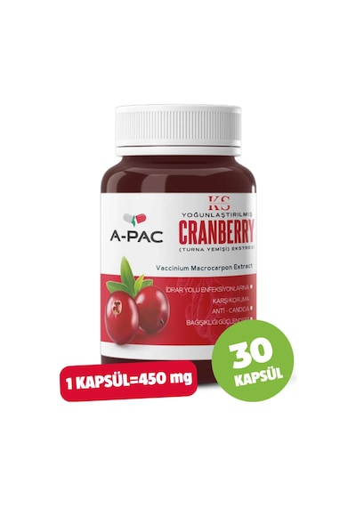 Kızılcık Sepeti A-pac Cranberry Turna Yemişi Kızılcık Eki 30 Kapsül