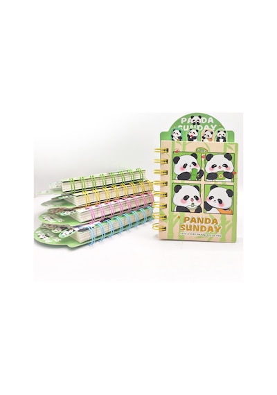 Sevimli Panda Ayraçlı Mini Not Defteri 9x14,5 Cm - Komik Pandalar