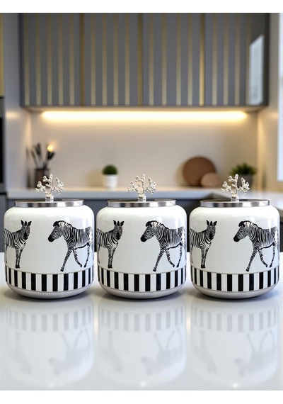 Kahve Köşesi - Zebra At 1.4 L Baharatlık Gümüş Siyah