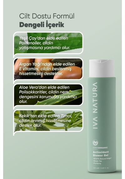 Iva Natura Yeşil Çay Bitki Özlü Etkili Duş Jeli 350 ML