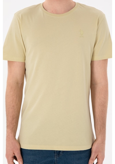 U.S. Polo Assn. Erkek Regular Fit Bisiklet Yaka Açık Haki Basic Tişört 50305924-VR183