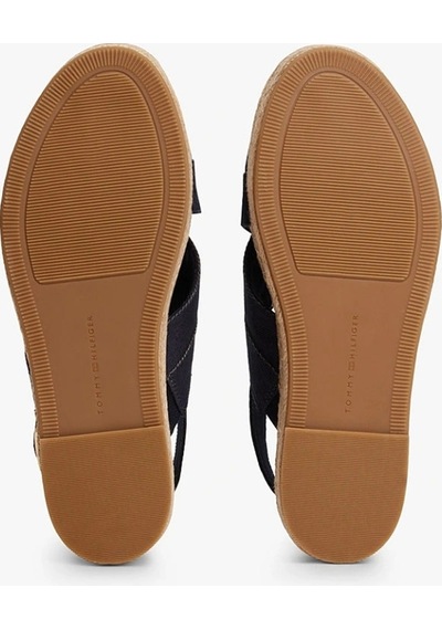 Tommy Hilfiger Denım Espadrılle Platform Sandal Siyah