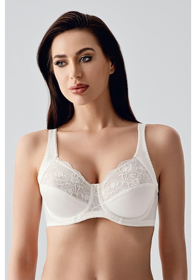 New Bra Kadın C Kap Dantelli Balenli Desteksiz Toparlayıcı Sütyen Ekru 2305 Ekru
