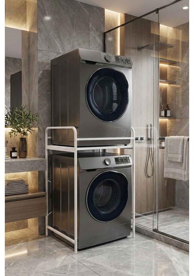 Çamaşır Makinesi Rafı Metal Beyaz 66 Cm Çok Renkli
