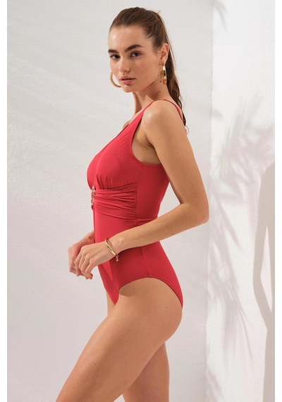 Pierre Cardin Stella V Yaka Tokalı Korseli Mayo Kırmızı 231133