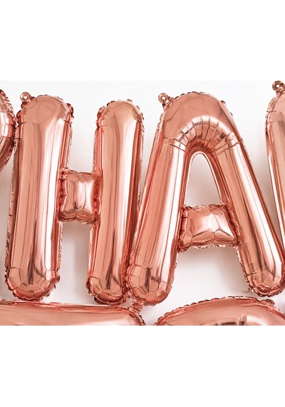 Happy Birthday Rose Gold Folyo Balon Yazı Seti 13 Parça İpli Doğum Günü Parti Süsü Dekoru Çok Renkli