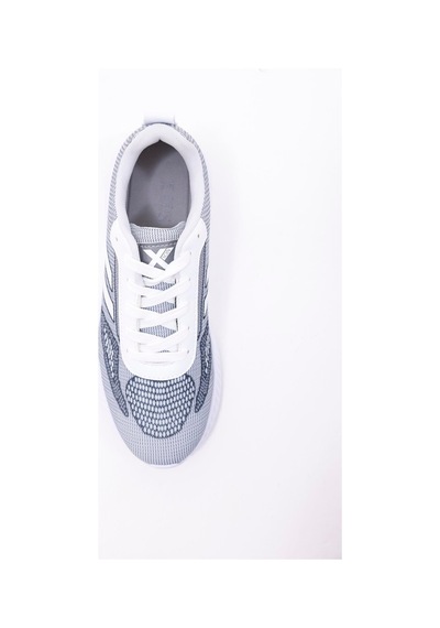 Dijital Baskılı Unisex Gri Sneaker - Beyaz Desenli Günlük Ayakkabı Gri-beyaz