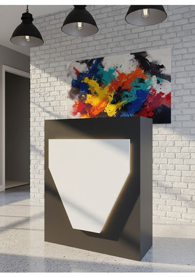 Resital Ledli Karşılama Bankosu G-90 Cm Ofis Kasa Resepsiyon Masası Banko-001-4-1