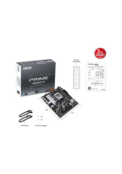 Asus Prıme B840m-k Ddr5 Hdmı Pcıe 4.0 Am5 Matx-211015