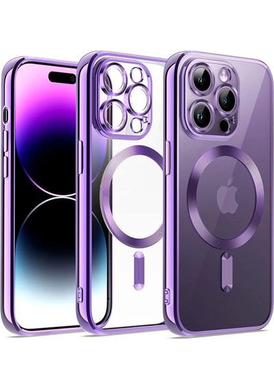 Apple iPhone  Uyumlu   12 Pro Kılıf Kross Magneticsafe Kapak - Mor Çok Renkli