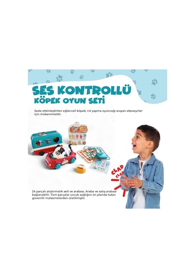 Ogi Mogi Toys Ses Kontrollü Köpek, Araba Ve Atıştırma Arabası Seti