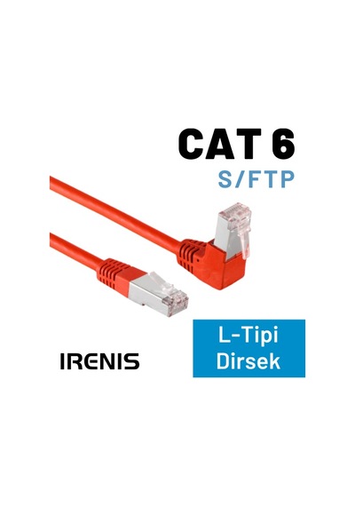 Irenıs 3 Mt Cat6 S/ftp Dirsek Kablo, Kırmızı