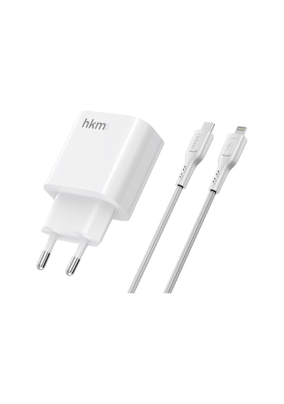 Bolt Duo 20W Usb-A Ve Type-C Çift Portlu Hızlı Şarj Aleti Lightning Kablo Ve Adaptör Seti Beyaz