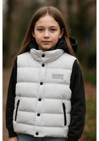 Uğur Bebe Unisex Kapşonlu Şişme Yelek Çıtçıtlı Ve Cepli %50 Pamuk Astarlı, Spor Şık Kışlık Mont Yelek Ekru Ekru Uğur Bebe Unisex Kapşonlu Şişme Yelek Çıtçıtlı Ve Cepli %50 Pamuk Astarlı, Spor Şık Kışlık Mont Yelek Ekru Ekru