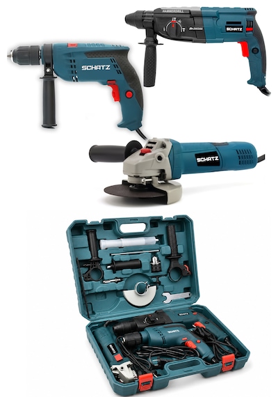 Schatz Profesyonel Elektrikli 3'lü Set Matkap,taşlama,kırıcı Delici Hilti