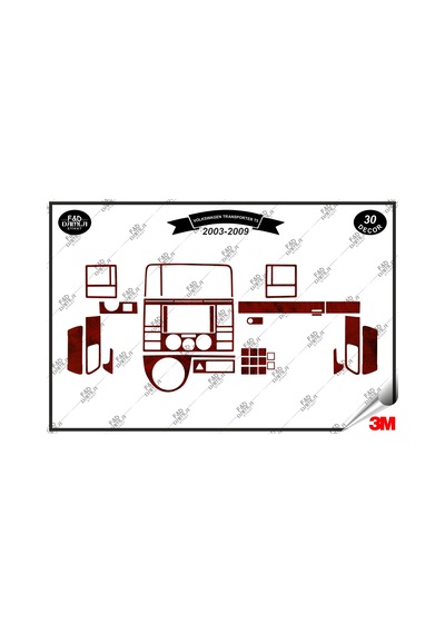 Volkswagen Transporter T5 2003-2009 Torpido Konsol Trim Göğüs Maun Kaplama Set 30 Parça Maun Renk