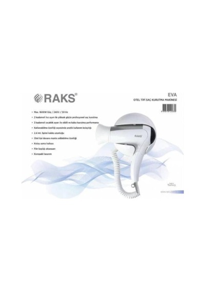 Raks Eva Otel Tipi 1600W Saç Kurutma Makinesi