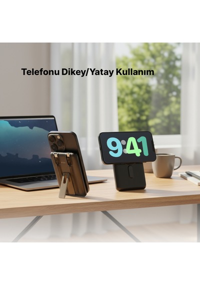 Recharger M 5.000mah Magsafe Uyumlu Pd 20w Lightning Ve Usb-c Dahili Kablolu Stantlı 2bb236s Renkli