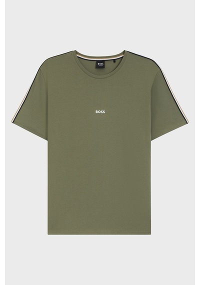 Boss Pamuklu Regular Fit Bisiklet Yaka Logolu T Shirt Erkek T Shirt 50545930 349 Haki