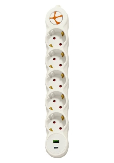 Tunçmatik Tsk19059 Powerstrip Beşli Anahtarlı 1,5 Metre Grup Priz Typec+usb