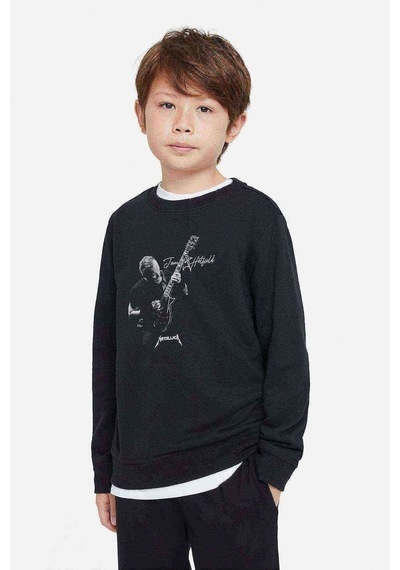 Tshirthane Metallica James Hetfield Guitar Rock Baskılı Unisex Çocuk Sweat Siyah