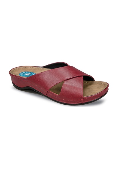 Ceyo 9946-1 Topuk Jelli Anatomik Kadın Terlik Bordo
