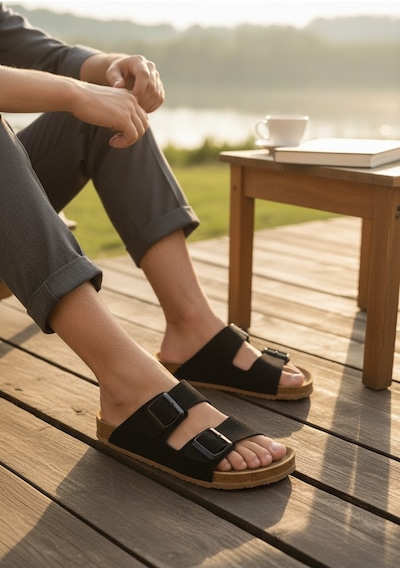 2236-look Life Unisex Çift Tokalı Ultra Hafif Havuz,plaj Ve Günlük Kullanıma Uygun Terlik Siyah