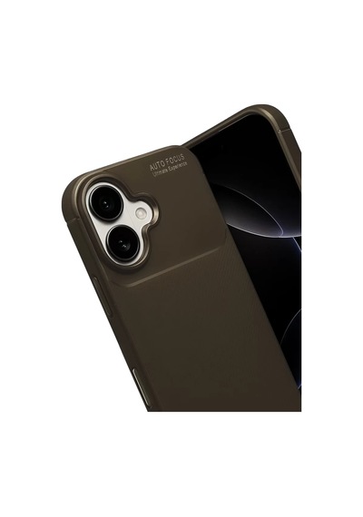 Newface Apple İphone 17 Auto Focus Karbon Kapak - Kahverengi