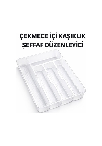 5 Li Çekmece İçi Kaşıklık Düzenleyici Şeffaf