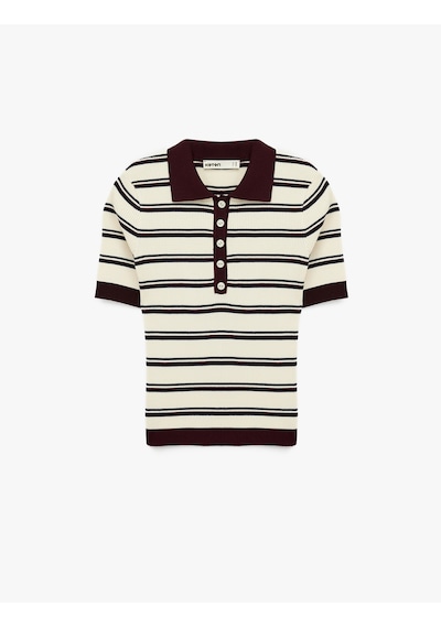 Koton Regular Fit Kısa Kollu Düğmeli Polo Yaka Çizgili Triko Kazak Bordo Çizgili 6sak90076ht Bordo Koton Regular Fit Kısa Kollu Düğmeli Polo Yaka Çizgili Triko Kazak Bordo Çizgili 6sak90076ht Bordo