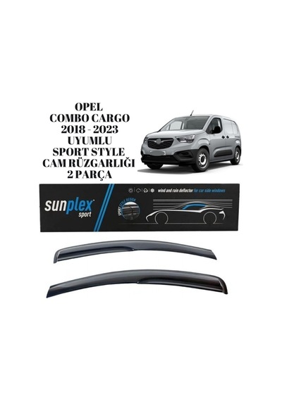 Opel Combo Cargo 2018 2019 2020 2021 2022 2023 Uyumlu Sport Style Cam Rüzgarlığı 2 Parça Sunplex 2 Adet