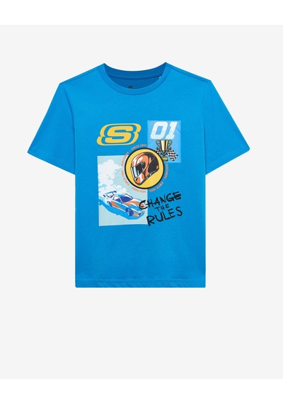 Skechers B Regular Fit Graphic Tee T-shirt Büyük Erkek Çocuk Mavi Tshirt Sk2510113-315 Mavi