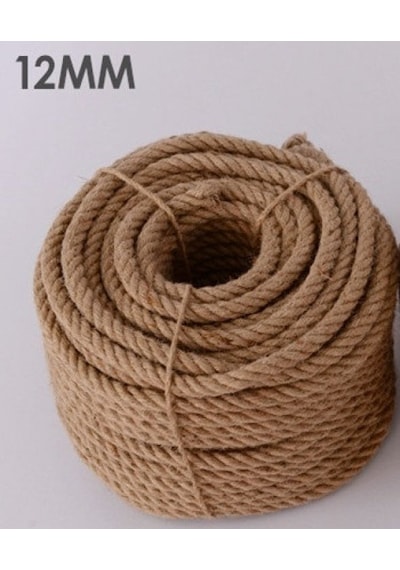 12 Mm Kendir Halat - Jüt Halat Kalın Ip Salıncak Halatı 20 Metre