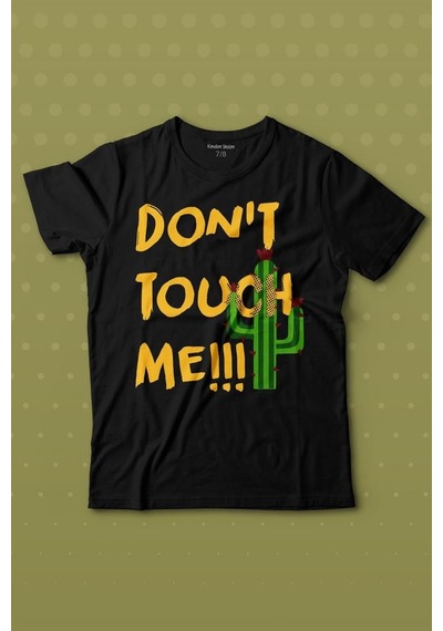 Kendim Seçtim Don't Touch Me Kaktüs Baskılı Tişört Çocuk T-shirt 001