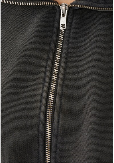 Entire Studios Kadın Kısa Fermuarlı Sweatshirt Siyah