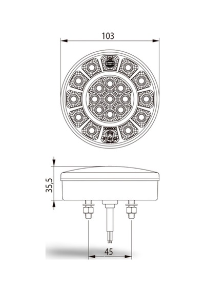 Dsl220std Yuvarlak Led Stop Lambası - Kırmızı, 12v/24v Karavan Uyumlu