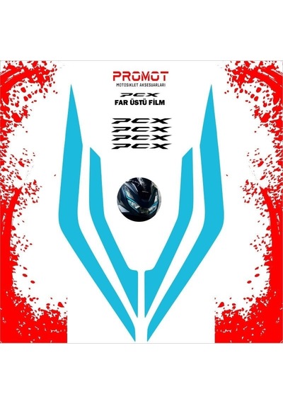 Promot Far Üstü Film Mavi - Honda Pcx 2021-2024
