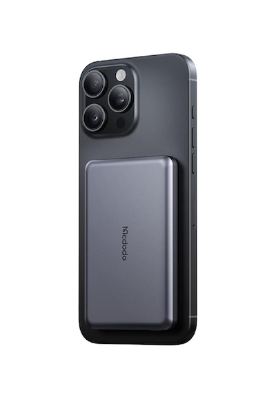 Mc-4651 10000mah 20w Metal Ultra İnce Manyetik Kablosuz Powerbank - Siyah siyah