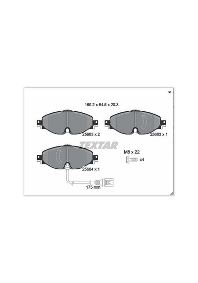 Textar 2568301 Fren Balatası Ön Gdb1956-fdb4433 Volkswagen Golf7-a3-leon-passat Bm 13- 8v0698151