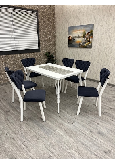 Akuamarin Mutfak Yemek Masası Takımı- 6 Kişilik Mutfak Masa Sandalye Takımı- Mutfak Masası Takımı Siyah Akuamarin Mutfak Yemek Masası Takımı- 6 Kişilik Mutfak Masa Sandalye Takımı- Mutfak Masası Takımı Siyah