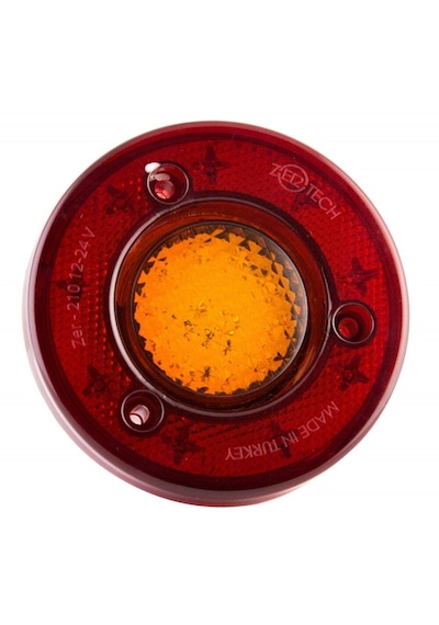 Ahmet Otomotiv Yuvarlak Otobüs-minibüs Stop Lambası 19 Led 12/24v Sarı/kırmızı