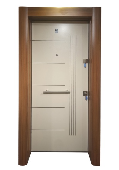 Çelik Kapı Modelleri Ahşap Kaplama Düz Model Daire Kapısı Sol 26