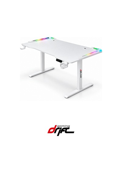 Flow Beyaz Rgb Ledli Elektrikli Yükseklik Ayarlı Oyuncu Ve Çalışma Masası