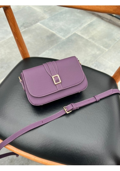 Mft Leather Hakiki Deri Kadın Çanta Viola 1524 Flother Mat Mor