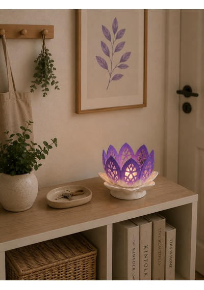 Lotus Glow Mumluk Beyaz - Mor