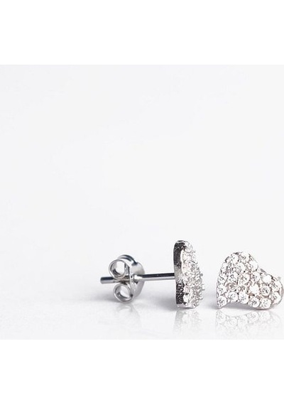 Zanaatsilver Gümüş Zirkon Taşlı Minik Kalp Küpe Zs0033kp Gümüş Renk 2'li Beden Gümüş
