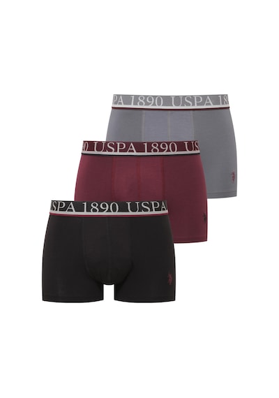 U.S. Polo Assn. Erkek Antrasit - Mürdüm - Siyah 3 Lü Boxer Antrasit-mürdüm-siyah