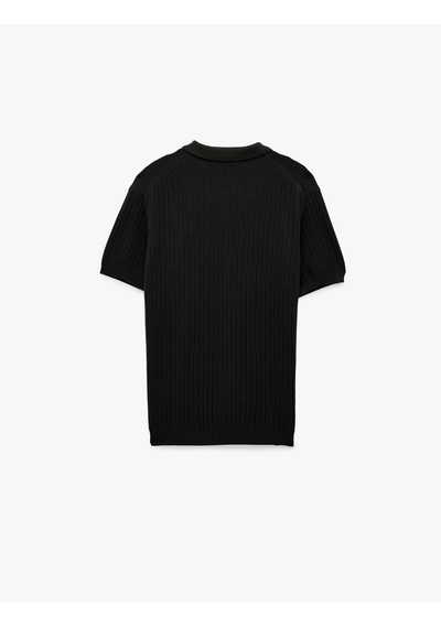 Koton Regular Fit Dokulu Pamuklu Düğmeli Polo Yaka Kısa Kollu Triko Tişört Gri 6sam70015ht